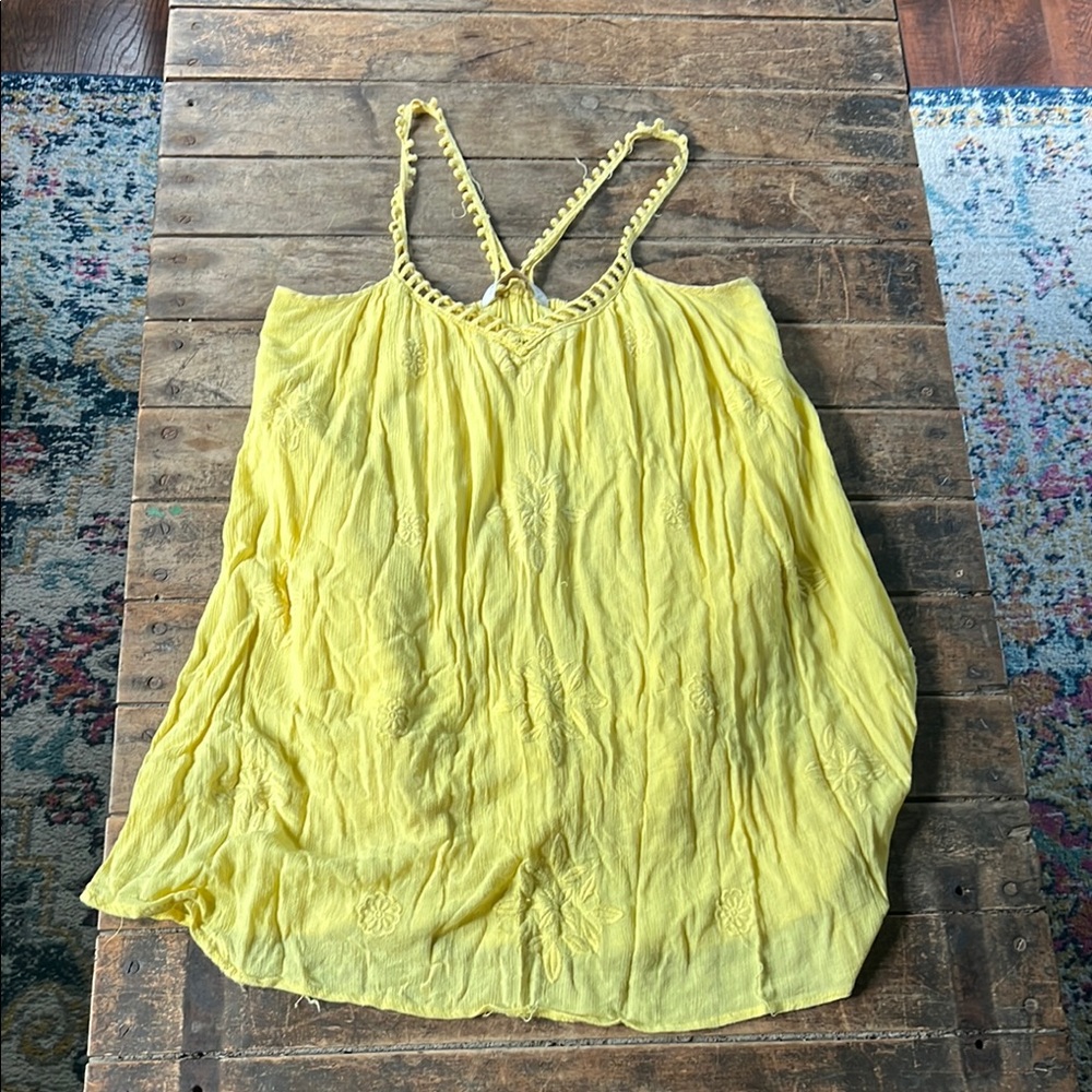 Zara Trafaluc collection yellow coverup medium